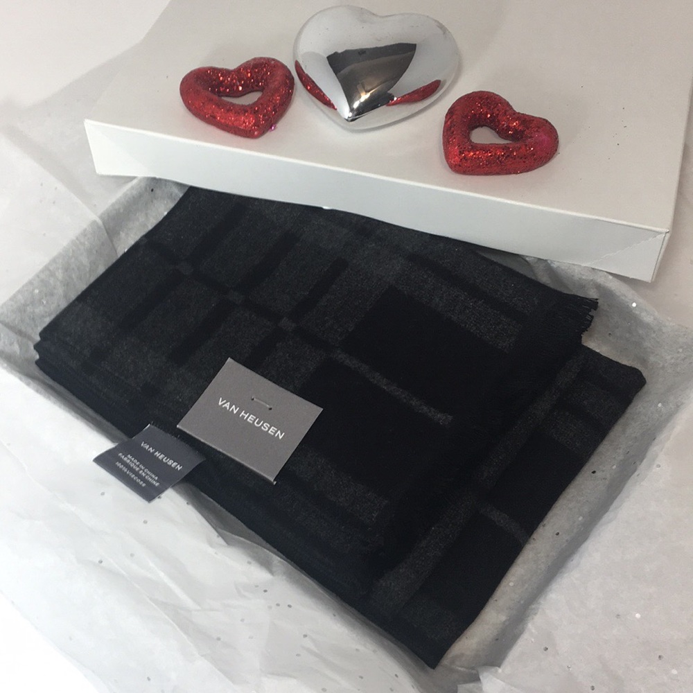 🖤VAN HEUSEN🖤DARK/GRAY SCARF - Picture 6 of 8